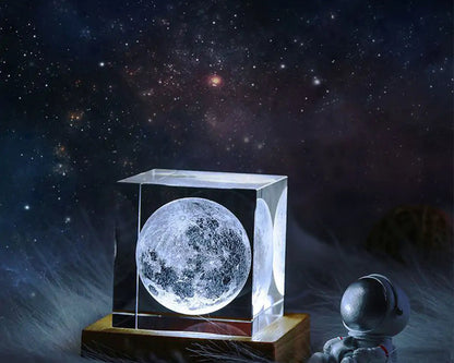 3D Moon Cube LED Light